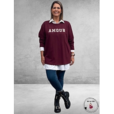 KAFFE CURVE Sweatshirt Amour Wine
